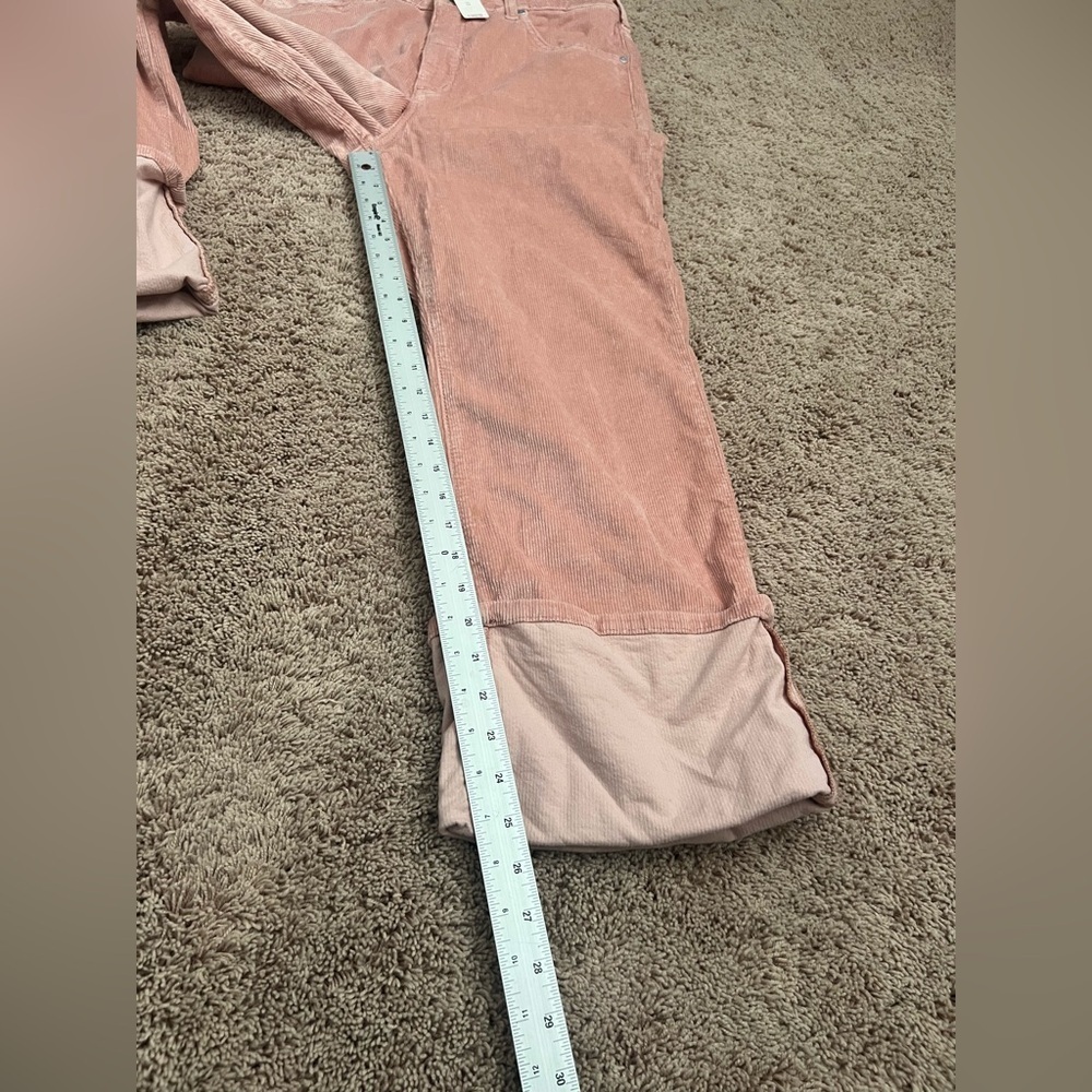 NWT new 31 Anthropologie pilcro Scotty corduroy cuffed pants straight leg pink - Picture 15 of 16